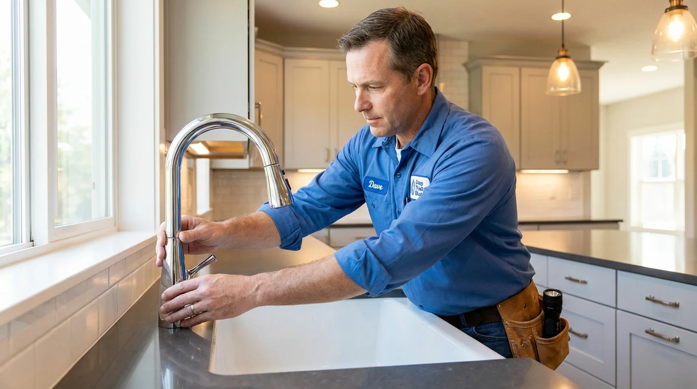 Kitchen faucet installation by Johns Plumbing LLC in Yaphank