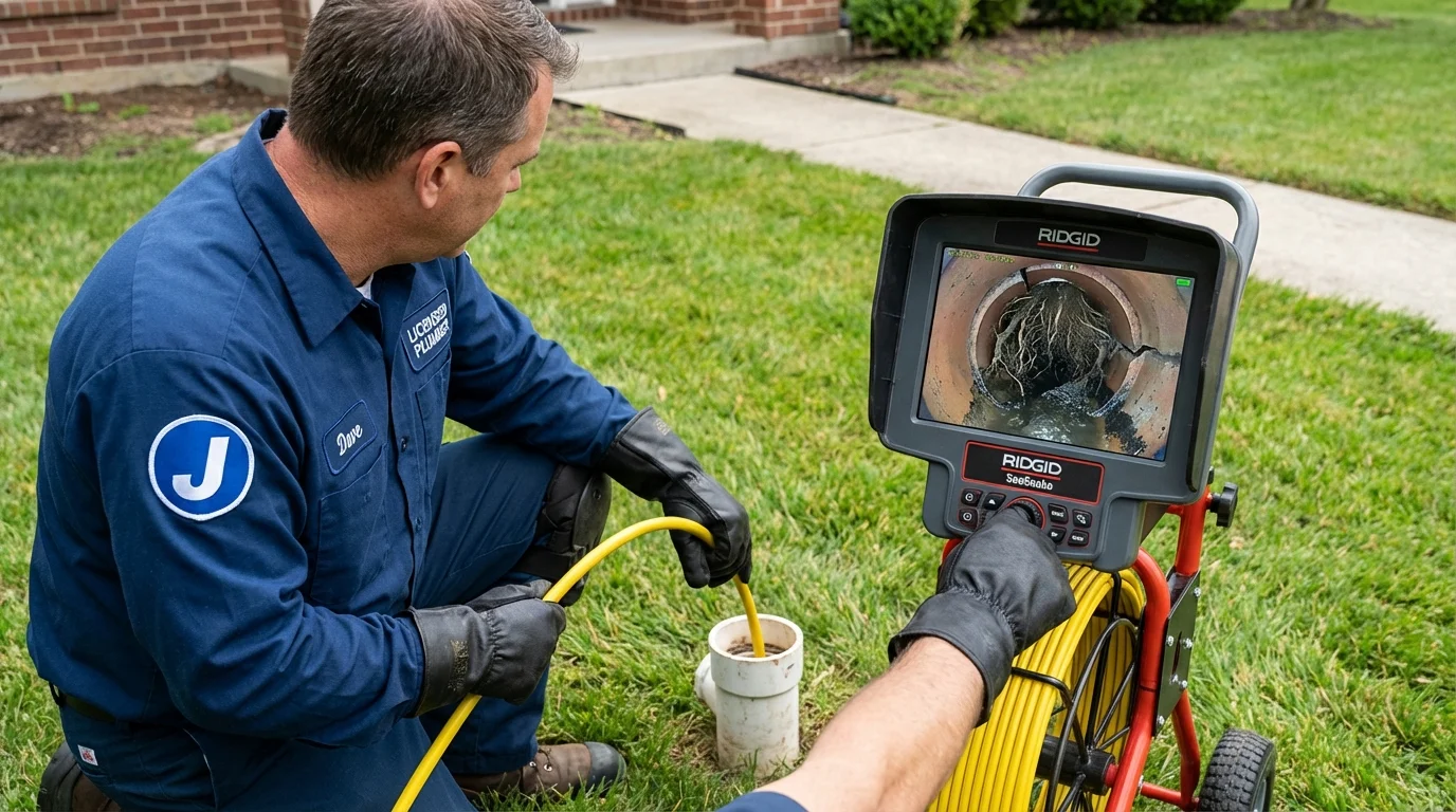 Sewer camera inspection being performed by Johns Plumbing LLC in Yaphank